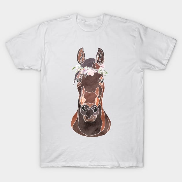 Flower Crown Horse T-Shirt by Roguish Design